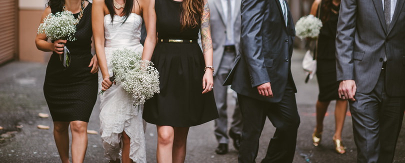Candid bridal party photographs